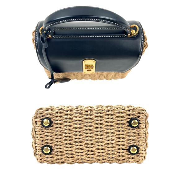 Ferragamo Wicker Top Handle Two-Way Bag - Picture 6 of 9